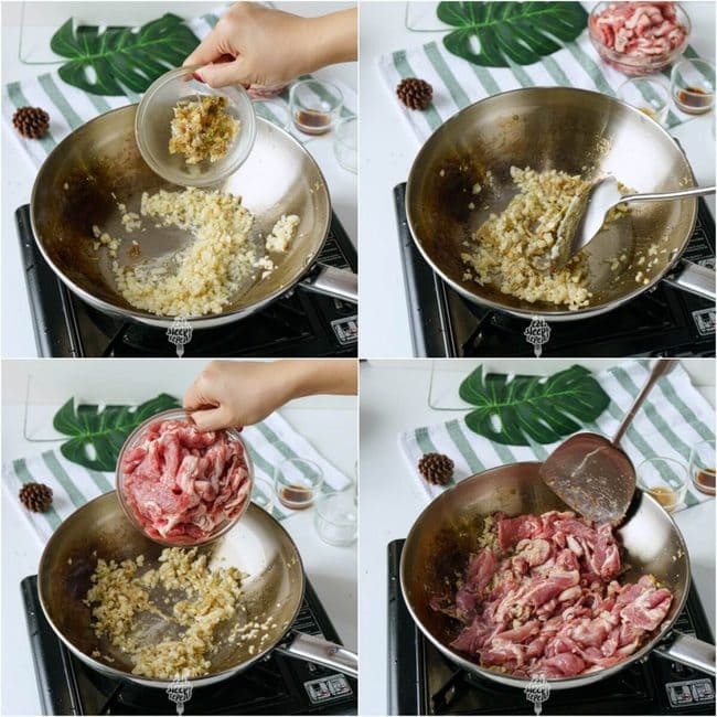 วิธีทำ ข้าวหมูกระเทียมพริกไทย ขั้นตอนการทำอาหาร