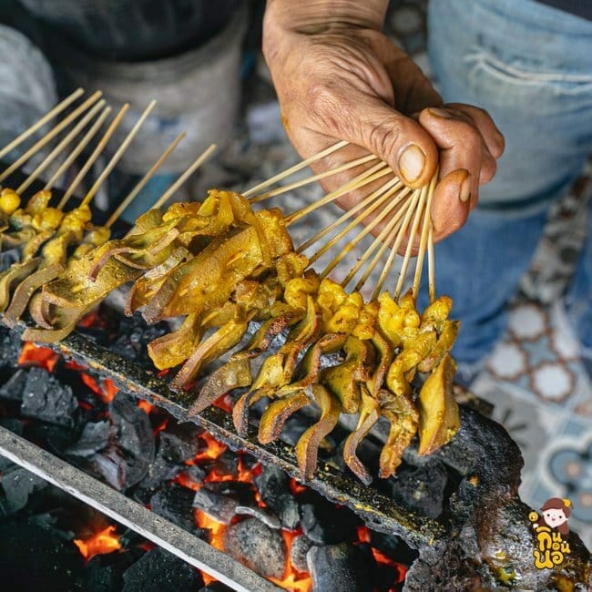 หมูสะเต๊ะเฮียแกละ อยุธยา หมูสะเต๊ะ