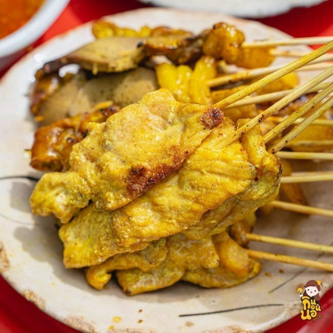 หมูสะเต๊ะเฮียแกละ อยุธยา หมูสะเต๊ะ