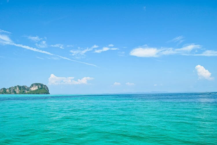 a small island in the middle of the ocean