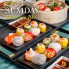 SUMDAY Dim Sum Bar ติ่มซำฮ่องกงหลากสีจัดเรียงบนจานดำ