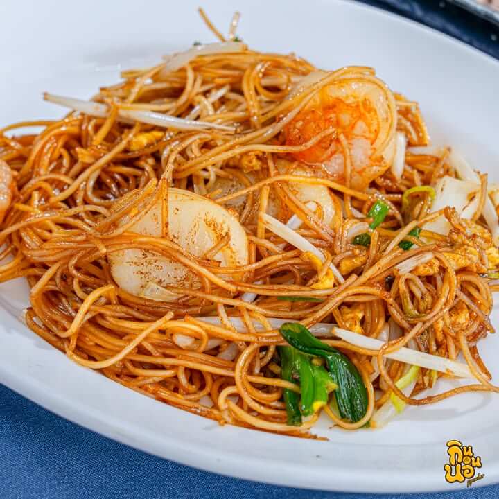 ผัดหมี่ฮ่องกงกุ้งสดจานหลัก