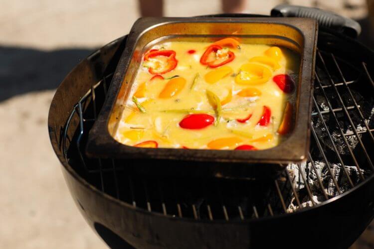 a food entree being cooked on a grill