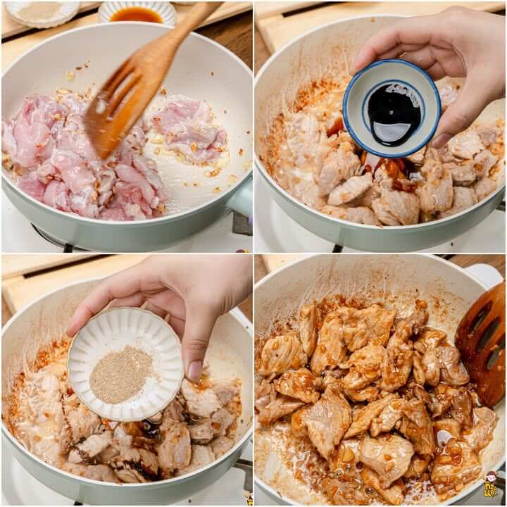 จัดจาน ข้าวหมูกระเทียม โปะไข่ดาว