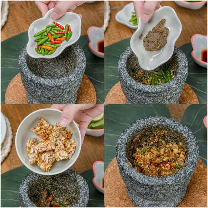 ขั้นตอนการทำเมี่ยงปลาทูน้ำจิ้มถั่วตัดไข่เค็ม